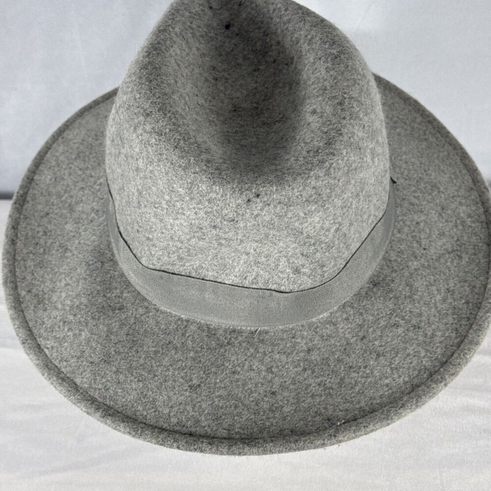 TART California Fedora Hat 100% Wool Grey One Size Felt Cap Wide Brim